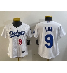 Women Los Angeles Dodgers 9 lux White Cool Base Stitched Baseball Jersey 3 Women Los Angeles Dodgers 9 lux White Cool Base Stitched Baseball Jersey 3