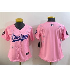 Women Los Angeles Dodgers Blank Pink 2025 Tokyo Series Limited Stitched Baseball Jersey Women Los Angeles Dodgers Blank Pink 2025 Tokyo Series Limited Stitched Baseball Jersey