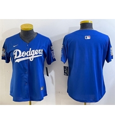 Women Los Angeles Dodgers Blank Royal 2024 World Series With Fernando Memorial Patch Alternate Limited Stitched Baseball Jersey Women Los Angeles Dodgers Blank Royal 2024 World Series With Fernando Memorial Patch Alternate Limited Stitched Baseball Jersey