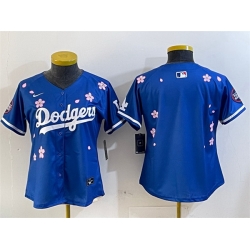 Women Los Angeles Dodgers Blank Royal 2025 Tokyo Series Limited Stitched Baseball Jersey