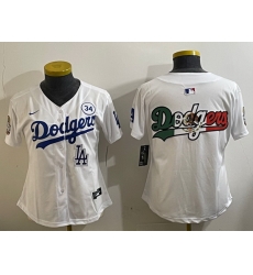 Women Los Angeles Dodgers Blank White 2024 World Series With No 34 Patch Home Limited Stitched Baseball Jersey 2 Women Los Angeles Dodgers Blank White 2024 World Series With No 34 Patch Home Limited Stitched Baseball Jersey 2