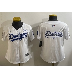 Women Los Angeles Dodgers Blank White 2024 World Series With No 34 Patch Home Limited Stitched Baseball Jersey 3 Women Los Angeles Dodgers Blank White 2024 World Series With No 34 Patch Home Limited Stitched Baseball Jersey 3