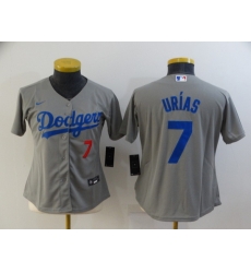 Women's Los Angeles Dodgers #7 Julio Urias Grey Stitched MLB Cool Base Nike Jersey Women's Los Angeles Dodgers #7 Julio Urias Grey Stitched MLB Cool Base Nike Jersey