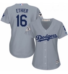 Womens Majestic Los Angeles Dodgers 16 Andre Ethier Authentic Grey Road 2017 World Series Bound Cool Base MLB Jersey Womens Majestic Los Angeles Dodgers 16 Andre Ethier Authentic Grey Road 2017 World Series Bound Cool Base MLB Jersey