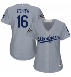 Womens Majestic Los Angeles Dodgers 16 Andre Ethier Authentic Grey Road Cool Base 2018 World Series MLB Jersey Womens Majestic Los Angeles Dodgers 16 Andre Ethier Authentic Grey Road Cool Base 2018 World Series MLB Jersey