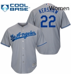 Womens Majestic Los Angeles Dodgers 22 Clayton Kershaw Authentic Grey MLB Jersey Womens Majestic Los Angeles Dodgers 22 Clayton Kershaw Authentic Grey MLB Jersey