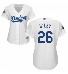 Womens Majestic Los Angeles Dodgers 26 Chase Utley Replica White Home 2017 World Series Bound Cool Base MLB Jersey Womens Majestic Los Angeles Dodgers 26 Chase Utley Replica White Home 2017 World Series Bound Cool Base MLB Jersey