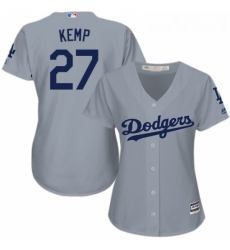 Womens Majestic Los Angeles Dodgers 27 Matt Kemp Authentic Grey Road Cool Base MLB Jersey Womens Majestic Los Angeles Dodgers 27 Matt Kemp Authentic Grey Road Cool Base MLB Jersey
