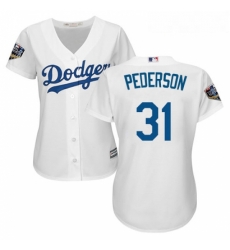 Womens Majestic Los Angeles Dodgers 31 Joc Pederson Authentic White Home Cool Base 2018 World Series MLB Jersey Womens Majestic Los Angeles Dodgers 31 Joc Pederson Authentic White Home Cool Base 2018 World Series MLB Jersey