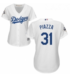 Womens Majestic Los Angeles Dodgers 31 Mike Piazza Authentic White Home 2017 World Series Bound Cool Base MLB Jersey Womens Majestic Los Angeles Dodgers 31 Mike Piazza Authentic White Home 2017 World Series Bound Cool Base MLB Jersey