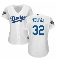 Womens Majestic Los Angeles Dodgers 32 Sandy Koufax Authentic White Home Cool Base 2018 World Series MLB Jersey Womens Majestic Los Angeles Dodgers 32 Sandy Koufax Authentic White Home Cool Base 2018 World Series MLB Jersey