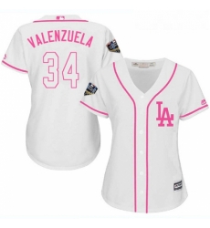 Womens Majestic Los Angeles Dodgers 34 Fernando Valenzuela Authentic White Fashion Cool Base 2018 World Series MLB Jersey Womens Majestic Los Angeles Dodgers 34 Fernando Valenzuela Authentic White Fashion Cool Base 2018 World Series MLB Jersey