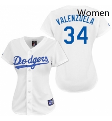 Womens Majestic Los Angeles Dodgers 34 Fernando Valenzuela Replica White MLB Jersey Womens Majestic Los Angeles Dodgers 34 Fernando Valenzuela Replica White MLB Jersey