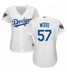 Womens Majestic Los Angeles Dodgers 57 Alex Wood Authentic White Home Cool Base 2018 World Series MLB Jersey Womens Majestic Los Angeles Dodgers 57 Alex Wood Authentic White Home Cool Base 2018 World Series MLB Jersey