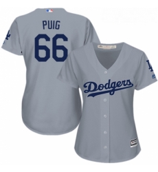 Womens Majestic Los Angeles Dodgers 66 Yasiel Puig Authentic Grey Road Cool Base MLB Jersey Womens Majestic Los Angeles Dodgers 66 Yasiel Puig Authentic Grey Road Cool Base MLB Jersey