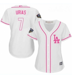 Womens Majestic Los Angeles Dodgers 7 Julio Urias Authentic White Fashion Cool Base 2018 World Series MLB Jersey Womens Majestic Los Angeles Dodgers 7 Julio Urias Authentic White Fashion Cool Base 2018 World Series MLB Jersey