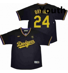 Youth Dodgers 24 Kobe Bryant Black Pull Over Cool Base Stitched MLB Jersey Youth Dodgers 24 Kobe Bryant Black Pull Over Cool Base Stitched MLB Jersey