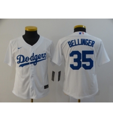 Youth Dodgers 35 Cody Bellinger White Youth 2020 Nike Cool Base Jersey Youth Dodgers 35 Cody Bellinger White Youth 2020 Nike Cool Base Jersey