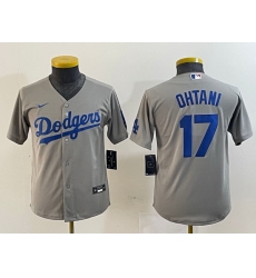 Youth Los Angeles Dodgers 17 Shohei Ohtani Grey Stitched Baseball Jersey Youth Los Angeles Dodgers 17 Shohei Ohtani Grey Stitched Baseball Jersey