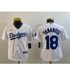 Youth Los Angeles Dodgers 18 Yoshinobu Yamamoto White Stitched Baseball Jersey Youth Los Angeles Dodgers 18 Yoshinobu Yamamoto White Stitched Baseball Jersey