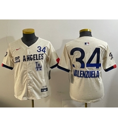 Youth Los Angeles Dodgers 34 Toro Valenzuela Cream 2024 City Connect Limited Stitched Baseball Jersey 2 Youth Los Angeles Dodgers 34 Toro Valenzuela Cream 2024 City Connect Limited Stitched Baseball Jersey 2