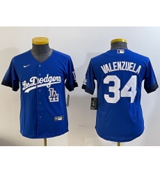 Youth Los Angeles Dodgers 34 Toro Valenzuela Royal 2024 World Series With Fernando Memorial Patch Alternate Limited Stitched Baseball Jersey 5 Youth Los Angeles Dodgers 34 Toro Valenzuela Royal 2024 World Series With Fernando Memorial Patch Alternate Limited Stitched Baseball Jersey 5