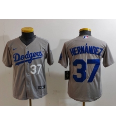 Youth Los Angeles Dodgers 37 Teoscar Hernandez Grey Stitched Baseball Jersey 1 Youth Los Angeles Dodgers 37 Teoscar Hernandez Grey Stitched Baseball Jersey 1