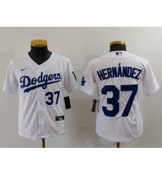 Youth Los Angeles Dodgers 37 Teoscar Hernandez White Stitched Baseball Jersey 2 Youth Los Angeles Dodgers 37 Teoscar Hernandez White Stitched Baseball Jersey 2