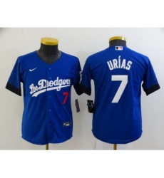 Youth Los Angeles Dodgers #7 Julio Urias Blue City Player Jersey Youth Los Angeles Dodgers #7 Julio Urias Blue City Player Jersey
