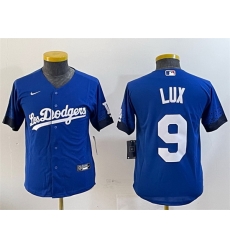 Youth Los Angeles Dodgers 9 Gavin Lux Blue 2024 World Series City Connect Cool Base Stitched Jersey Youth Los Angeles Dodgers 9 Gavin Lux Blue 2024 World Series City Connect Cool Base Stitched Jersey