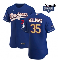 Youth Los Angeles Dodgers Cody Bellinger 35 Gold Program Designed Edition Blue Flex Base Stitched Jersey Youth Los Angeles Dodgers Cody Bellinger 35 Gold Program Designed Edition Blue Flex Base Stitched Jersey