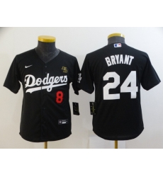 Youth Los Angeles Dodgers Front 8 Back 24 Kobe Bryant With KB Patch Black Cool Base Stitched MLB Jersey Youth Los Angeles Dodgers Front 8 Back 24 Kobe Bryant With KB Patch Black Cool Base Stitched MLB Jersey