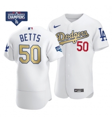 Youth Los Angeles Dodgers Mookie Betts 50 Gold Program White Flex Base Stitched Jersey Youth Los Angeles Dodgers Mookie Betts 50 Gold Program White Flex Base Stitched Jersey