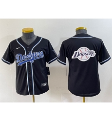 Youth Los Angeles Dodgers Team Big Logo Black Stitched Baseball Jersey 7 Youth Los Angeles Dodgers Team Big Logo Black Stitched Baseball Jersey 7