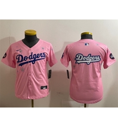 Youth Los Angeles Dodgers Team Big Logo Pink 2025 Tokyo Series Limited Stitched Baseball Jersey Youth Los Angeles Dodgers Team Big Logo Pink 2025 Tokyo Series Limited Stitched Baseball Jersey