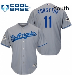 Youth Majestic Los Angeles Dodgers 11 Logan Forsythe Replica Grey Road 2017 World Series Bound Cool Base MLB Jersey Youth Majestic Los Angeles Dodgers 11 Logan Forsythe Replica Grey Road 2017 World Series Bound Cool Base MLB Jersey