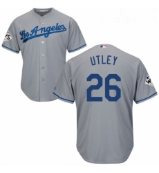 Youth Majestic Los Angeles Dodgers 26 Chase Utley Authentic Grey Road 2017 World Series Bound Cool Base MLB Jersey Youth Majestic Los Angeles Dodgers 26 Chase Utley Authentic Grey Road 2017 World Series Bound Cool Base MLB Jersey