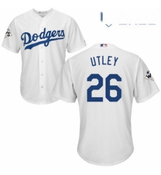 Youth Majestic Los Angeles Dodgers 26 Chase Utley Authentic White Home 2017 World Series Bound Cool Base MLB Jersey Youth Majestic Los Angeles Dodgers 26 Chase Utley Authentic White Home 2017 World Series Bound Cool Base MLB Jersey