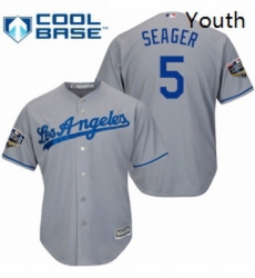 Youth Majestic Los Angeles Dodgers 5 Corey Seager Authentic Grey Road Cool Base 2018 World Series MLB Jersey Youth Majestic Los Angeles Dodgers 5 Corey Seager Authentic Grey Road Cool Base 2018 World Series MLB Jersey
