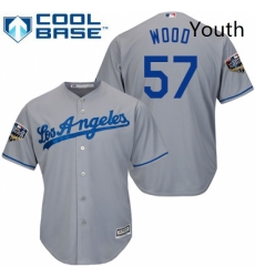Youth Majestic Los Angeles Dodgers 57 Alex Wood Authentic Grey Road Cool Base 2018 World Series MLB Jersey Youth Majestic Los Angeles Dodgers 57 Alex Wood Authentic Grey Road Cool Base 2018 World Series MLB Jersey