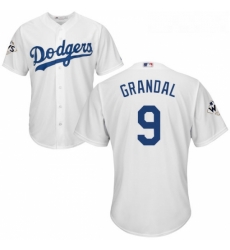 Youth Majestic Los Angeles Dodgers 9 Yasmani Grandal Authentic White Home 2017 World Series Bound Cool Base MLB Jersey Youth Majestic Los Angeles Dodgers 9 Yasmani Grandal Authentic White Home 2017 World Series Bound Cool Base MLB Jersey