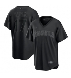 Men Los Angeles Angels 17 Shohei Ohtani Black Pitch Black Fashion Replica Stitched Jersey Men Los Angeles Angels 17 Shohei Ohtani Black Pitch Black Fashion Replica Stitched Jersey