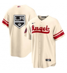 Men Los Angeles Angels 26 Kings Cream Cool Base Stitched Jersey Men Los Angeles Angels 26 Kings Cream Cool Base Stitched Jersey