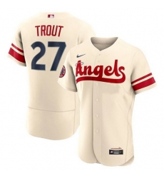 Men Los Angeles Angels 27 Mike Trout 2022 Cream City Connect Flex Base Stitched Jersey Men Los Angeles Angels 27 Mike Trout 2022 Cream City Connect Flex Base Stitched Jersey