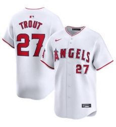 Men Los Angeles Angels 27 Mike Trout White Home Limited Stitched Baseball Jersey Men Los Angeles Angels 27 Mike Trout White Home Limited Stitched Baseball Jersey