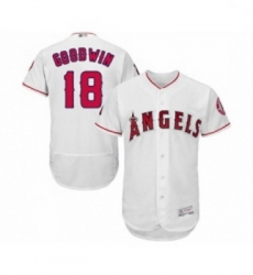 Mens Los Angeles Angels of Anaheim 18 Brian Goodwin White Home Flex Base Authentic Collection Baseball Jersey Mens Los Angeles Angels of Anaheim 18 Brian Goodwin White Home Flex Base Authentic Collection Baseball Jersey