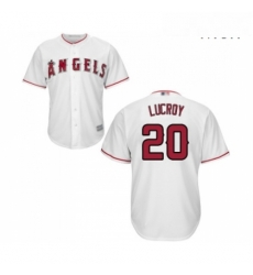 Mens Los Angeles Angels of Anaheim 20 Jonathan Lucroy Replica White Home Cool Base Baseball Jersey Mens Los Angeles Angels of Anaheim 20 Jonathan Lucroy Replica White Home Cool Base Baseball Jersey