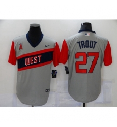 Men's Los Angeles Angels of Anaheim #27 Mike Trout Grey Flex Base Authentic Jersey Men's Los Angeles Angels of Anaheim #27 Mike Trout Grey Flex Base Authentic Jersey