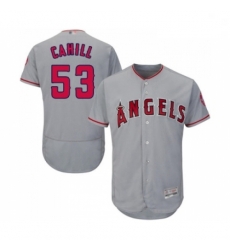 Mens Los Angeles Angels of Anaheim 53 Trevor Cahill Grey Road Flex Base Authentic Collection Baseball Jersey Mens Los Angeles Angels of Anaheim 53 Trevor Cahill Grey Road Flex Base Authentic Collection Baseball Jersey