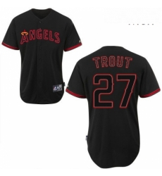 Mens Majestic Los Angeles Angels of Anaheim 27 Mike Trout Replica Black Fashion MLB Jersey Mens Majestic Los Angeles Angels of Anaheim 27 Mike Trout Replica Black Fashion MLB Jersey